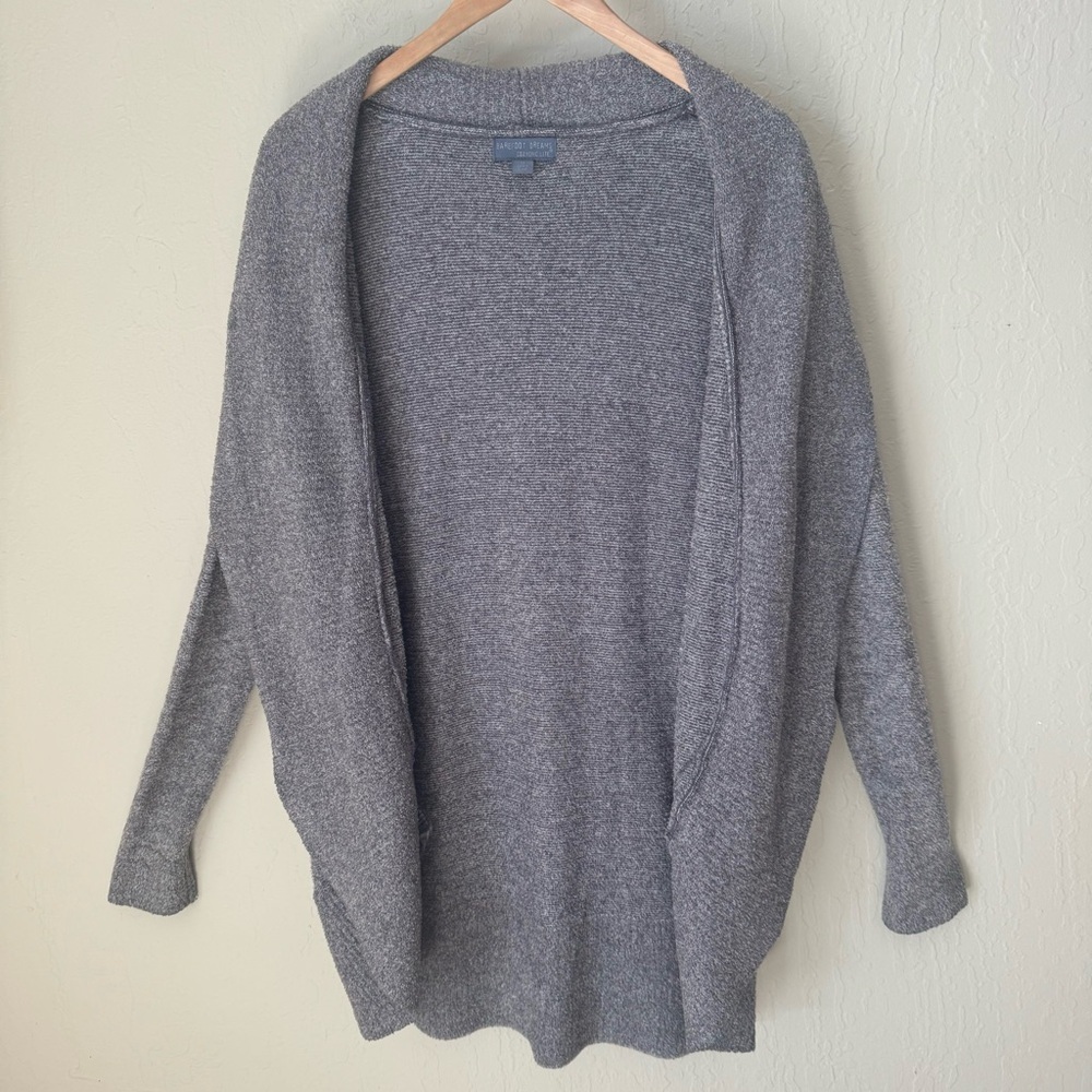 BAREFOOT DREAMS Cozychic Lite Knit Circle Cardigan Gray Open Front Size Medium - Picture 10 of 14